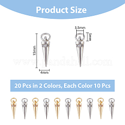 20Pcs 2 Colors Rack Plating Brass Micro Pave Cubic Zirconia Charms&nbsp;KK-DC0003-33