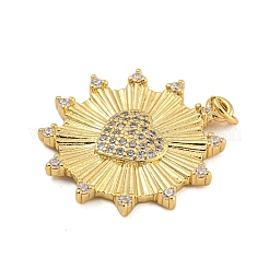 Rack Plating Brass Micro Pave Cubic Zirconia Pendants&nbsp;KK-C074-56G
