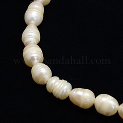 Natural Cultured Freshwater Pearl Beads Strands&nbsp;X-PEAR-L001-E-20