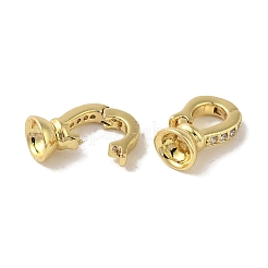 Rack Plating Brass Micro Pave Clear Cubic Zirconia Fold Over Clasps
&nbsp;KK-R160-03G