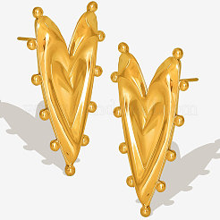 304 Stainless Steel Heart Stud Earrings&nbsp;SV2118-2