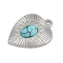 304 Stainless Steel Synthetic Turquoise Pendants&nbsp;STAS-K311-02P