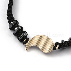 Adjustable Nylon Cord Braided Bead Bracelet&nbsp;LS-EJEW-H118-01G
