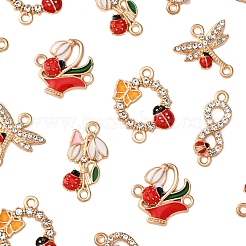 24Pcs 6 Styles Alloy Enamel Links Connector Charms&nbsp;ENAM-FS0002-91