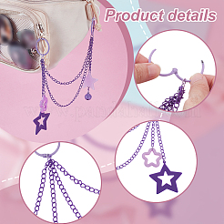 2Pcs Acrylic Star Charm Iron Chain Bag Decorative Chains&nbsp;HJEW-GA00062