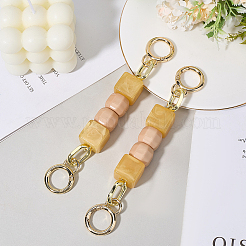 2Pcs Square Resin Beaded Bag Extension Chains&nbsp;PURS-GF0001-07B
