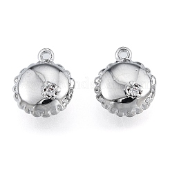 Brass Pave Clear Cubic Zirconia Charms&nbsp;KK-L207-017P