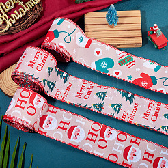 3 Rolls 3 Styles Christmas Themes Polyester Ribbons&nbsp;SRIB-TA0001-31