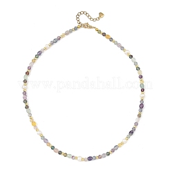 Faceted Natural Fluorite and Pearl Beaded Necklaces&nbsp;NJEW-JN06644