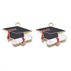 Rack Plating Alloy Enamel Pendants&nbsp;X-ENAM-N055-064