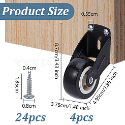 4Pcs Iron & Plastic Furniture Casters&nbsp;FIND-OC0013-81