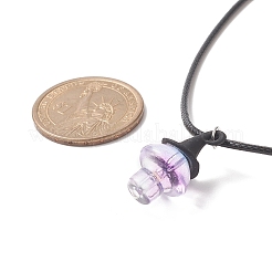 Alloy Witch Hat with Glass Mushroom Pendant Necklace for Women&nbsp;NJEW-JN04255