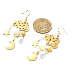 Transparent Glass Dangle Earrings&nbsp;EJEW-TA00259-01