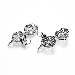 Rack Plating Brass Cage Pendants&nbsp;KK-S751-001AS