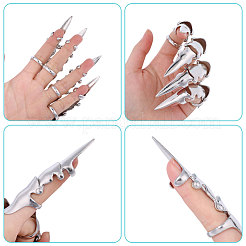4Pcs Alloy Finger Nail Rings&nbsp;RJEW-GL0001-04