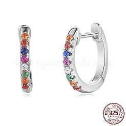 925 Sterling Silver Hoop Earrings&nbsp;EJEW-BB43643-D