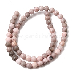 Natural Pink Zebra Jasper Beads Strands&nbsp;G-P231-01-6mm