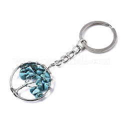 Natural Howlite Chips Chakra Keychain&nbsp;G-N0326-003E