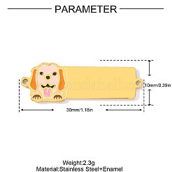 304 Stainless Steel Enamel Connector Charms&nbsp;STAS-OY002-44G-07