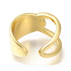 Rack Plating Brass Open Cuff Rings for Women&nbsp;RJEW-M022-16G