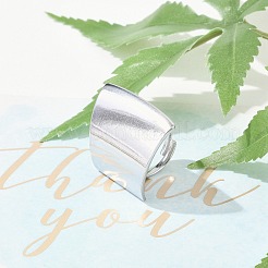 Anti-Tarnish 304 Stainless Steel Trapezoid Open Cuff Rings&nbsp;RJEW-M047-01P
