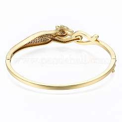 Brass Micro Pave Cubic Zirconia Bangles&nbsp;BJEW-T018-01G-NF