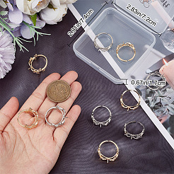 12Pcs 2 Colors Rack Plating Brass Open Cuff Ring Settings&nbsp;KK-BBC0007-71