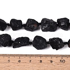 Raw Rough Natural Black Tourmaline Beads Strands&nbsp;G-N362-09A-01