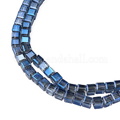 Electroplate Transparent Glass Beads Strands&nbsp;EGLA-N002-28-F06