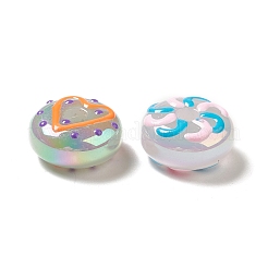 UV Plating Opaque Rainbow Iridescent Acrylic Beads&nbsp;ACRC-D001-11B