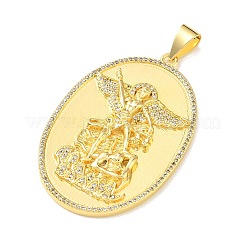 Religion Brass Micro Pave Clear Cubic Zirconia Big Pendants&nbsp;KK-A303-10F-G