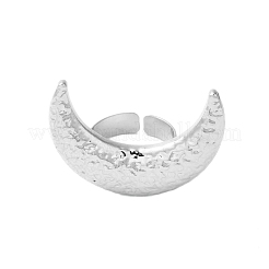 Textured Moon Alloy Open Cuff Rings&nbsp;LS-RJEW-U006-03P