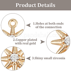 20Pcs Brass Pave Clear Cubic Zirconia Connector Charms&nbsp;KK-GO0001-67
