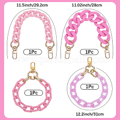 4Pcs 4 Colors Acrylic & Plastic Chain Bag Handles&nbsp;AJEW-BM0001-11B
