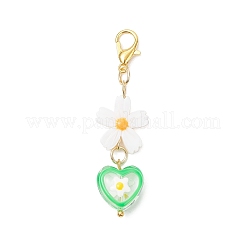 Natural Freshwater Shell & Glass Pendant Decorations&nbsp;HJEW-JM04306