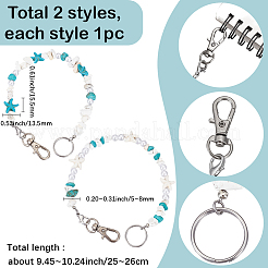 2Pcs 2 Styles Ocean Theme Synthetic Turquoise Pendant Decorations&nbsp;HJEW-SC0002-28B