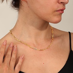 201 Stainless Steel Minimalist Paperclip Chain Necklaces for Women&nbsp;PQ9782