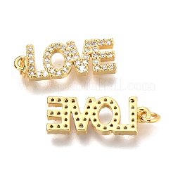 Brass Micro Pave Clear Cubic Zirconia Pendants&nbsp;ZIRC-O036-50G