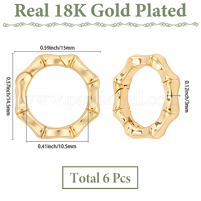 6Pcs Brass Spring Gate Clasps&nbsp;FIND-SC0020-67C-1