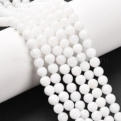 Natural White Jade Beads Strands&nbsp;GSR6mmC067-1