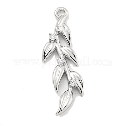 Brass Micro Pave Clear Cubic Zirconia Pendants&nbsp;KK-U015-13P-1-1