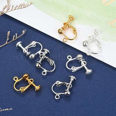 Brass Screw-Back Earring with Loop&nbsp;EC143-M-1