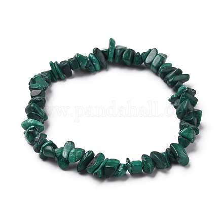 Natural Malachite Chip Beads Stretch Bracelets BJEW-JB05765-04-1