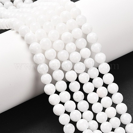 Natural White Jade Beads Strands GSR6mmC067-1
