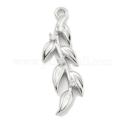 Brass Micro Pave Clear Cubic Zirconia Pendants&nbsp;KK-U015-13P-1-1