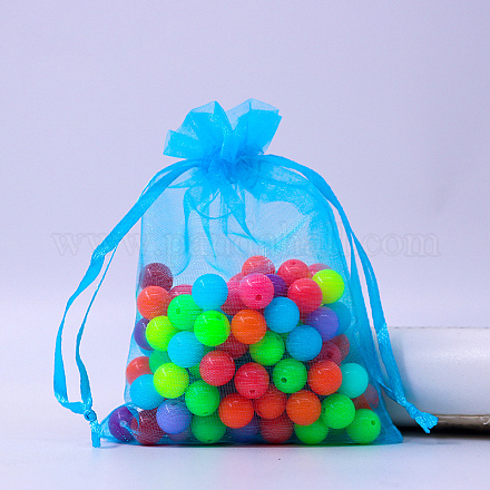 Rectangle Organza Drawstring Bags&nbsp;CON-PW0001-054B-09-1