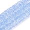 Crackle Transparent Glass Beads Strands, Barrel, Light Sky Blue, 8~8.5x5.5~6.5mm, Hole: 1.2~1.4mm, about 61~64pcs/strand, 14.96~15.75 inch(38~40cm)