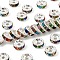 Brass Grade A Rhinestone Spacer Beads, Cadmium Free & Lead Free, Straight Flange, Rondelle, Silver, Colorful, 8x3.8mm, Hole: 1.5mm