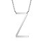 Non-Tarnish 201 Stainless Steel Initial Pendants Necklaces, with Cable Chains, Letter, Letter.Z, 17.3~18.3 inch(44~46.5cm)x1.5mm, LetterZ: 37x19.5x1mm