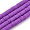 Handmade Polymer Clay Bead Strands, Heishi Beads, Disc/Flat Round, Dark Violet, 6x0.5~1mm, Hole: 2mm, about 320~447pcs/strand, 15.74 inch~16.92 inch